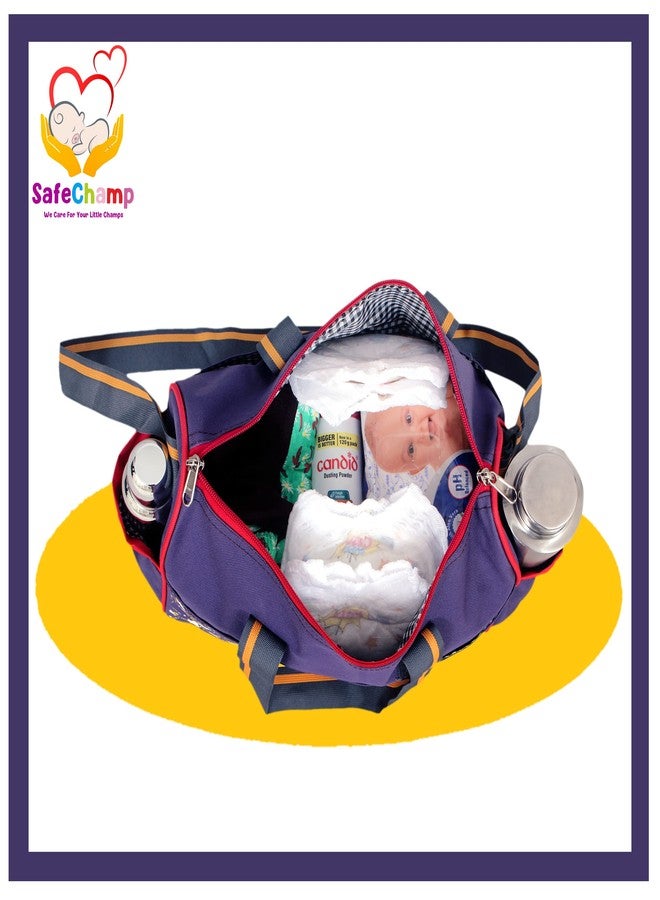 SafeChamp حقيبة حفاضات متعددة الأغراض من SafeChamp Chick Chick، حقيبة حفاضات للأمهات (بنفسجي) - Image 4